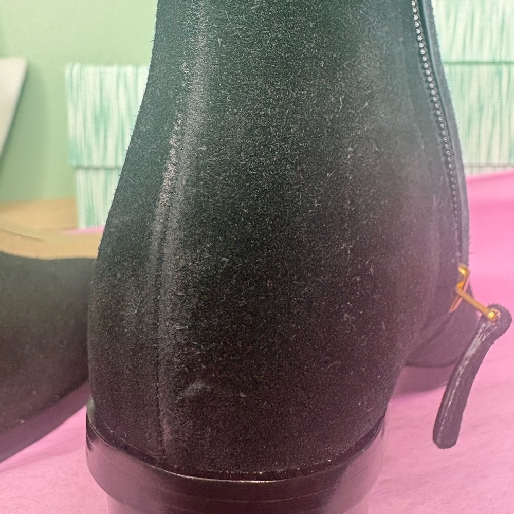 Black Ankle Boots with Gold Buckle - Picture 12 of 13